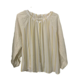 MystreeTop size large yellow stripe embroidery sleeves  Nordstrom  cotton rayon